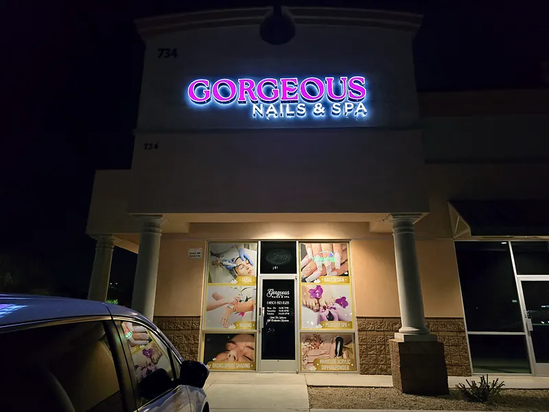 Channel letters for Gorgeous Nails & Spa in Gilbert, AZ by Win Signs