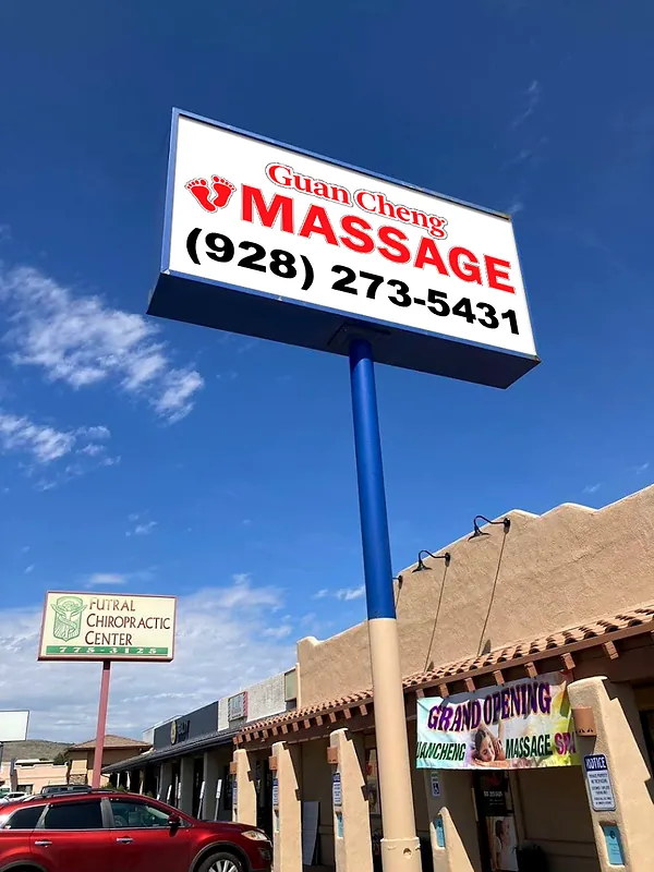 Pole sign for Guan Cheng Massage Spa in Prescott Valley, AZ by Win Signs