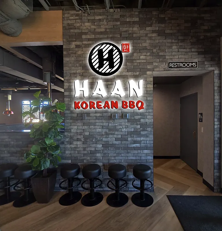 Interior lit logo for Haan Korean BBQ in Fountain Hills, AZ by Win Signs