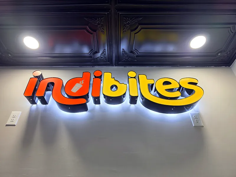 Interior halo-lit letters for Spice Theory IndiBites in Tempe, AZ by Win Signs