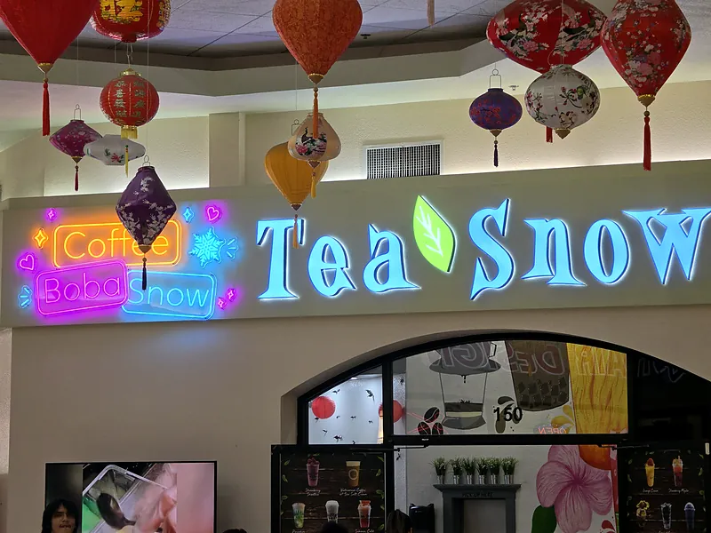 Interior storefront letters for Tea Snow in Chandler, AZ by Win Signs