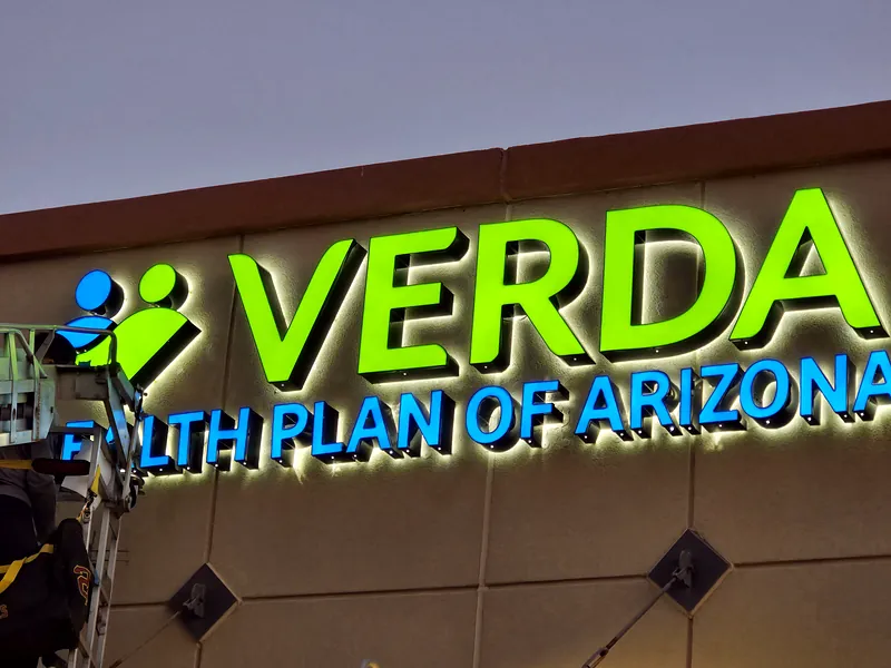 Channel letters for Verda Health Plan of Arizona in Chandler, AZ by Win Signs