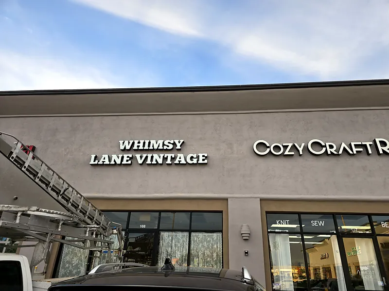 Dimensional letters for Whimsy Lane Vintage & Cozy Craft Room in Gilbert, AZ by Win Signs